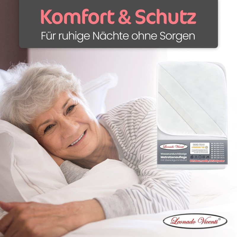 Leonado Vicenti Mattress Protector 90 x 200 cm Single Bed
