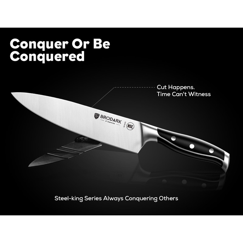7Pcs Ultra Sharp Kitchen Knife Set, Acacia Wood Block with