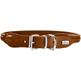 Hunter Round & Soft Elk Stitched Collar for Dogs, with Soft Elk Leather, 50
