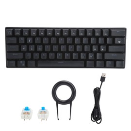 61 Key Wired Mechanical Keyboard LED Backlit Gaming Keyboard with Blue Switch for Computer