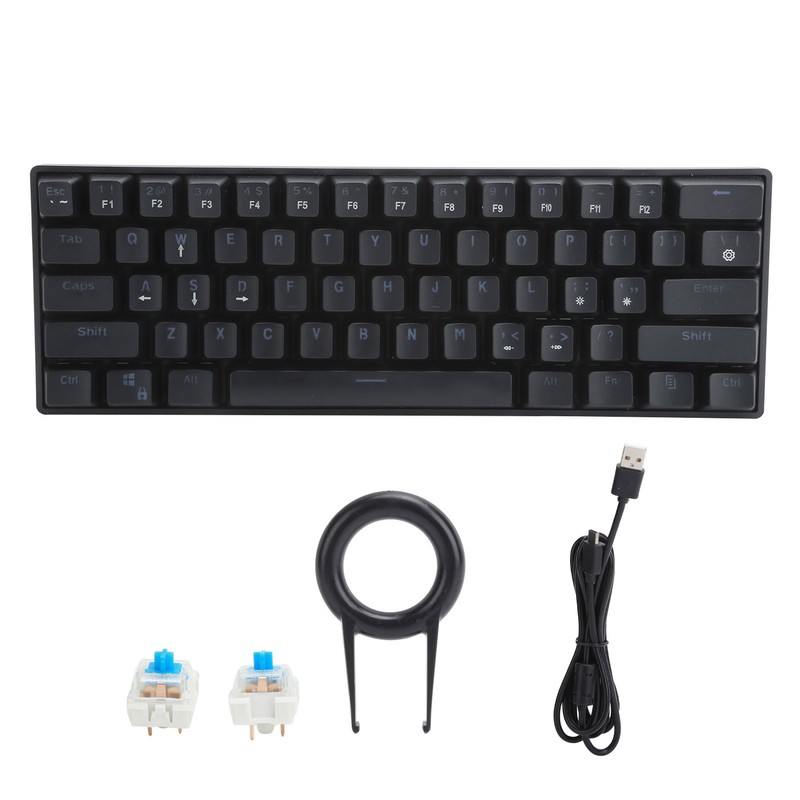 61 Key Wired Mechanical Keyboard LED Backlit Gaming Keyboard with