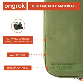 ONGROK Wallet with Carbon Filtration, Small, Medium and Large, Locking Bag with Water Proof Zipper (Large | 6x11)