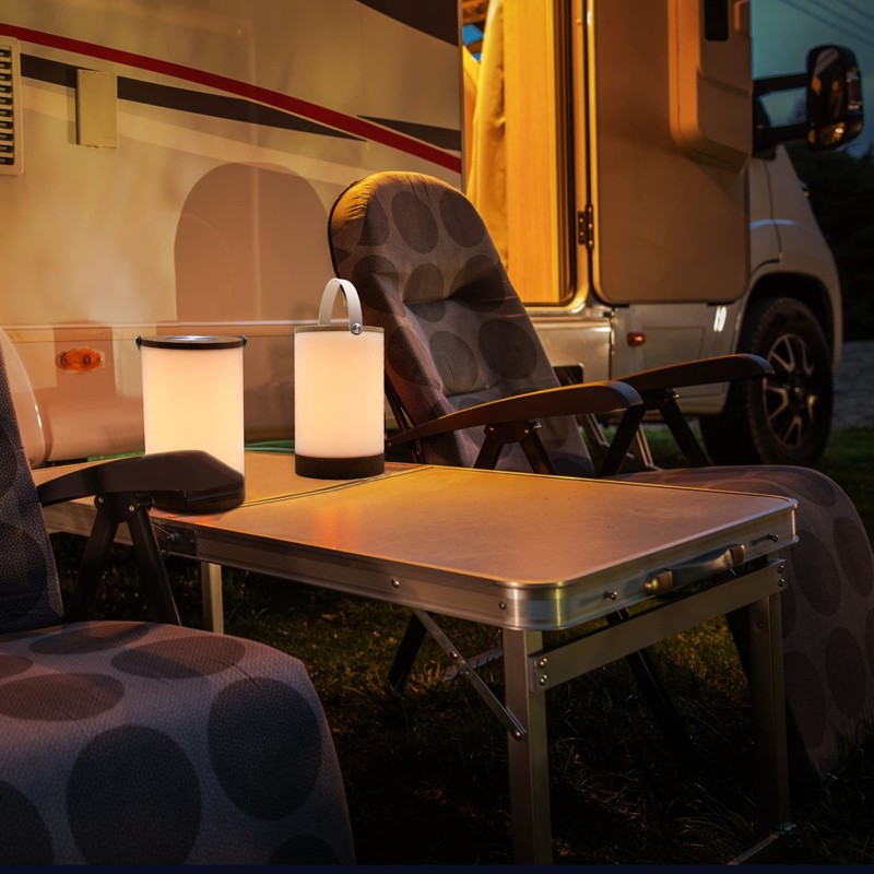 Facon LED Portable Lantern with Touch Dimmable Switch, Rechargeable Battery-Operated