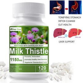 liver clean health support fat naturals detox cleanse 120 caps + Milk Thistle