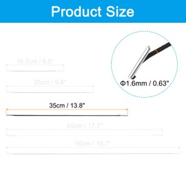 PATIKIL 14 Inch Elastic Barbed Cord, 200 Pcs 1.6mm Loop Stretch Round String with Metal Barb Fasteners for Hats Masks Menus Crafting Book, Black (35cm)