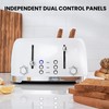 Roter Mond 4 Slice Toaster Retro Stainless Steel with Bagel