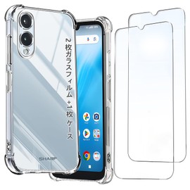 Ausrann Arrows We2 F-52E FCG02 Case + [2 pieces] Arrows we2 m07 A402FC Glass Film Made by Japan Asahi Glass Co., Ltd. 9H Hardness, Automatic Adhesion, Fingerprint, Oleophobic, Shatterproof, Easy