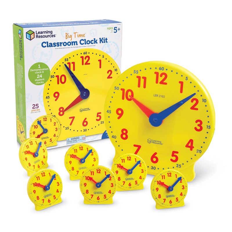 Learning Resources Classroom Clock Kit - Preschool Must Have, Teaching