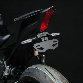 For YZF R7 Tail Tidy License Plate Holder Fender Eliminator Kits Fits For YAMAHA YZF-R7 MT-07 FZ-07 2021-2024, Rear License Plate Bracket W/Lights and Turn Signal Mounting Holes (Black)