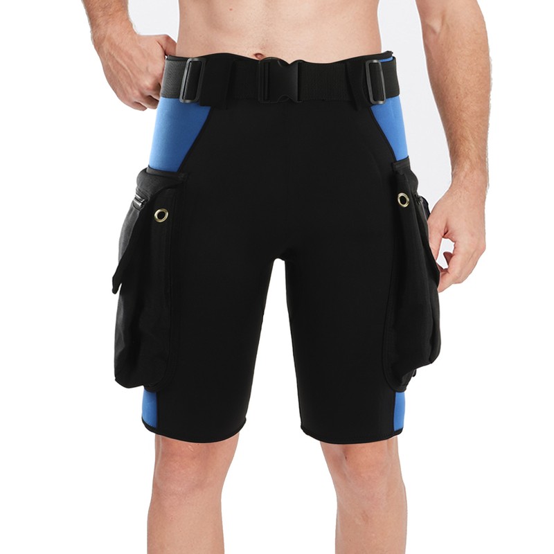 Swimming Snorkeling Diving Shorts with Pockets Stainless Steel Air Drain