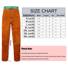 ANTAITHER Leather Welding Pants - Heat and Flame Resistant Heavy Duty Cowhide Leather FR Work Safety Trousers (XL) Brown, Green