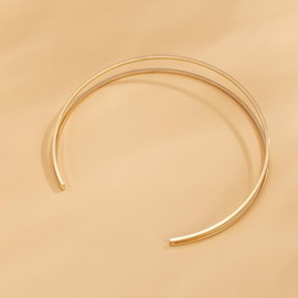 Danshinbow Punk Arm Bracelet Arm Cuff Double Layer C Shape Arm Chain Bracelet Geometric Bracelets for Women, Zinc