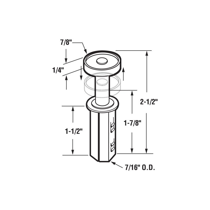 Prime-Line N 6544 Spring-Loaded Bi-Fold Door Top Guide Wheel (2