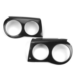 Sdeelcase Pair L&R Black Headlight Covers Bezel Eyelid Trims For 05-10 Chrysler 300C