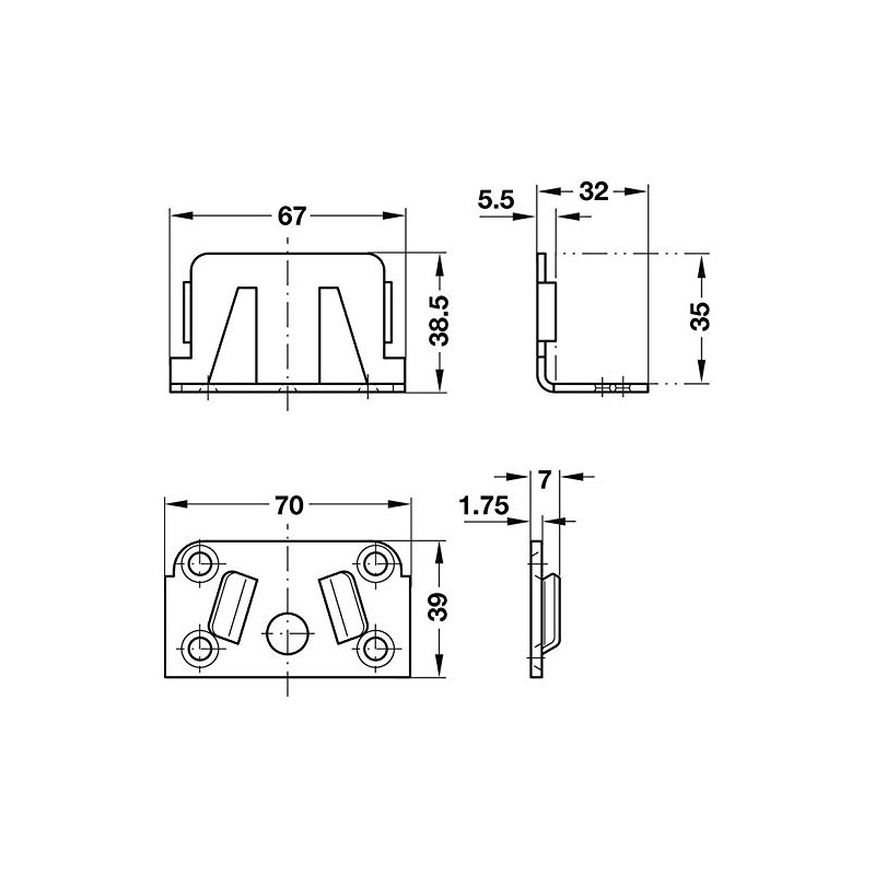Gedotec Bed Connector Metal Bed Angle for Bed Constructions -