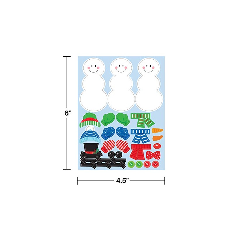 Trendware Build A Snowman Stickers, 24 Count