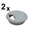 Tapon Pasacables Gris Guía Pasa Cables Para Escritorio 2 Pz