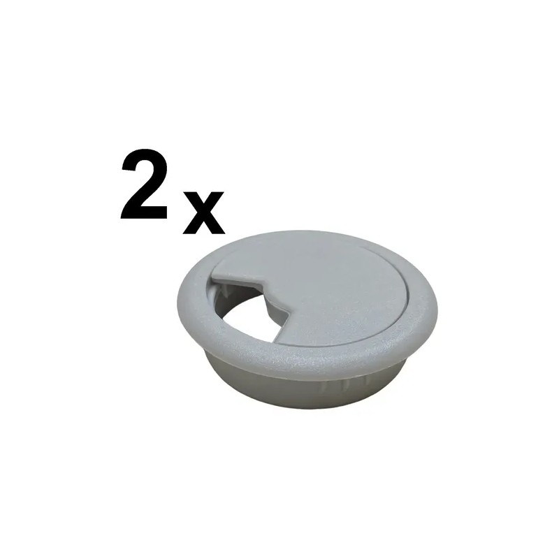 Tapon Pasacables Gris Guía Pasa Cables Para Escritorio 2 Pz