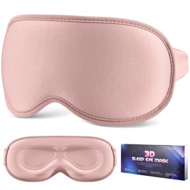 Sleep Mask for Side Sleeper Women Men, Eye Mask for Sleeping Light Blocking, 3D Contoured Cup Sleeping Mask, Soft Breathable Sleep Eye Mask with Adjustable Elastic Strap for Travel