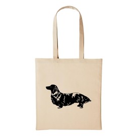 huuraa Hellweg Druckerei Jute Bag Long Hair Dog Dog Gift Idea for Men and Women Bag Cotton for Friends and Family, beige