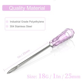 Industrial Dispensing Accessories, Stainless Steel Pipe, Individually Wrapped, Pack of 100, Laboratory Supplies (18G-25mm)