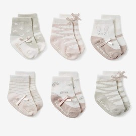 Pink Mary Jane Non Slip Socks 6pk PINK / 0-12M