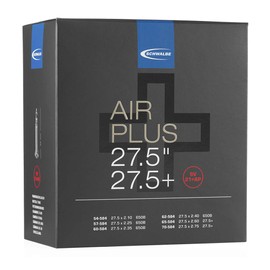 SCHWALBE Unisex's Air Plus Extra Thick Bicycle Inner Tube, Black, 27.5" x 2.1-2.75"