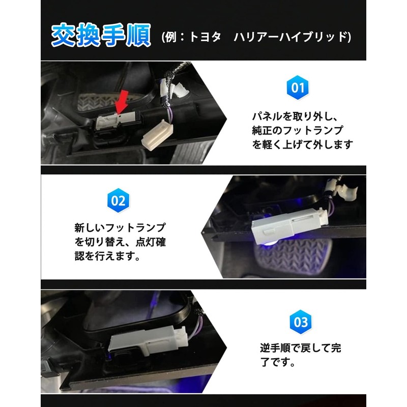 Ice Blue LED Footwell Lamps for Toyota Voxy/Noah 90 Series