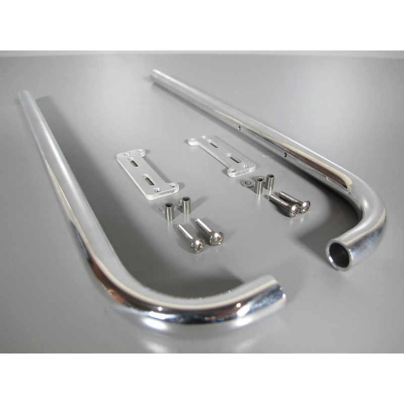 JP Garage L&R Exhaust Pipe Stack + Mounting Plate Tamiya