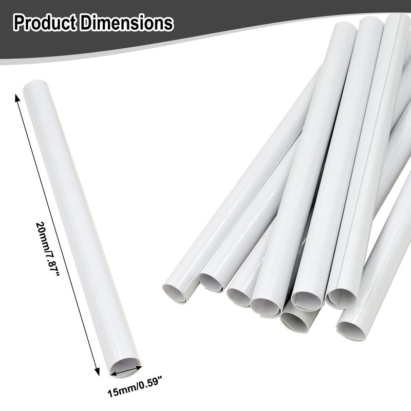 200mm x 15mm Radiator Pipe Covers White- Pipe Covers- Radiator