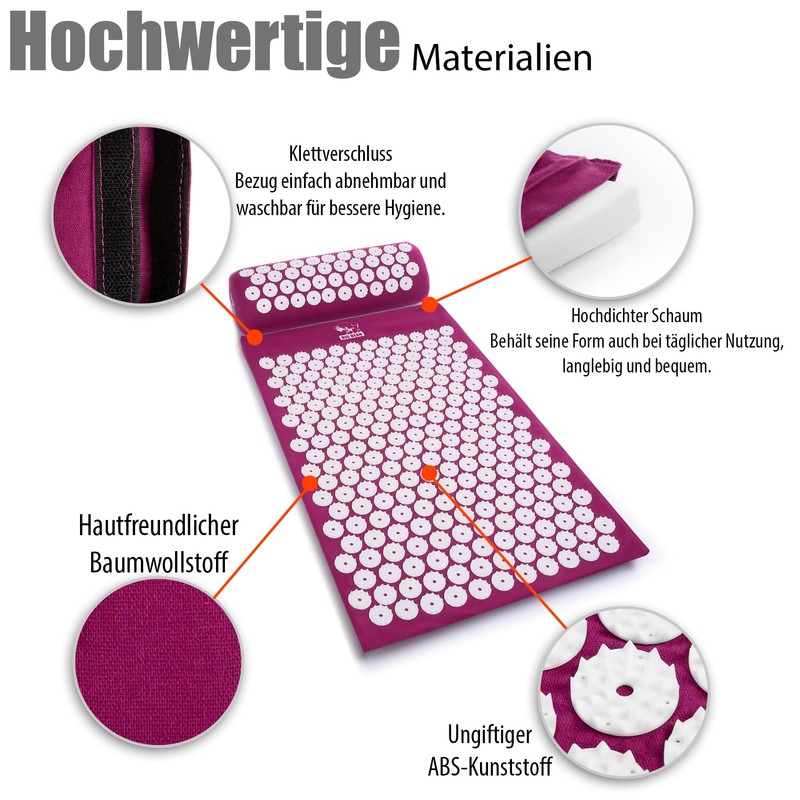 BigDean Acupressure Mat with Cushion & Cover to Increase Well-Being