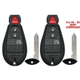 Lot of 2X New Replacement Keyless Remote Key Fob Compatible with & Fit for Jeep Cherokee 2014 - 2021
