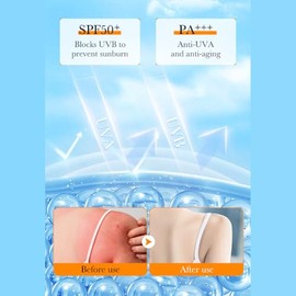 BIOAQUA Rice Raw Pulp Protector solar SPF 50 + PA +++ UVA UVB Bloqueo UV de larga duración, impermeable, a prueba de sudor, nutritivo, 4 en 1, tamaño 