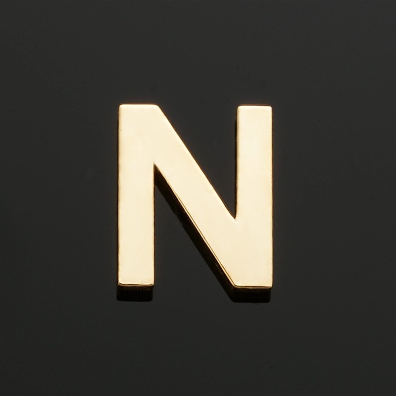 14k Yellow Gold Alphabet Initial Single Stud Earring | Letter