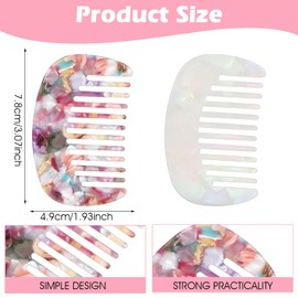 Ouligay Wide Comb for Curly Hair, Pick Comb, Wide Tooth Combs, Hair Styling Tool, Detangling Large Tooth Combs, 3.07 Inches, Colorful & White