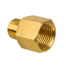 KAINGA Brass Pipe Fitting, 3/8" NPT Male × 1/2" NPT Female Reducer Adapter, Heavy Duty, Corrosion Resistant Brass Pipe Extension Connectors for Air, Oil, LP and Natural Gas, 1200 PSI Rated (1-Pack)