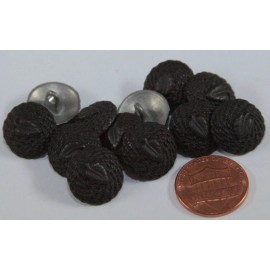 Unbranded 12 Silver Tone Metal Black Paint Domed Shank Buttons Leaf 5/8" 15mm # 5649