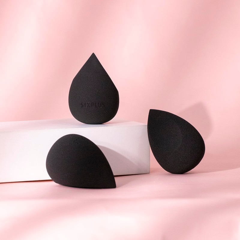 SIXPLUS Multifunctional Makeup Sponge Puff, Teardrop Shape, Diagonally Cut Flat