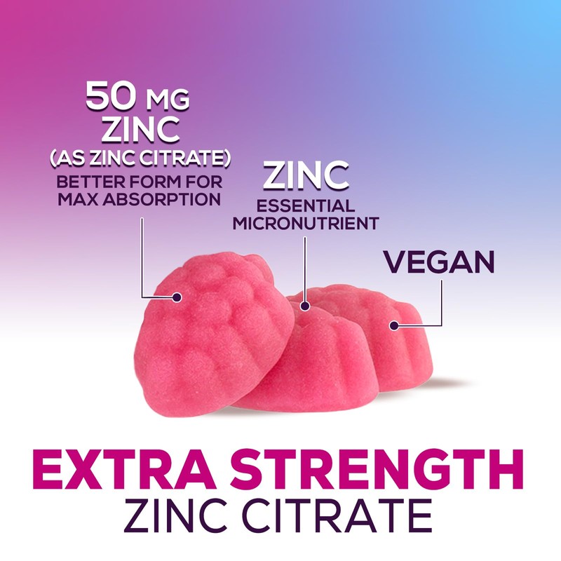 Zinc Gummies 50mg - Extra Strength Skin Health & Immune