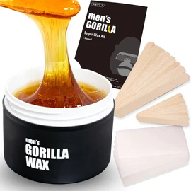 Men's Gorilla Brazilian Wax 12.3 oz (350 g) Starter Set Hair Removal VIO Men's Hair Removal Unwanted Hair Treatment Full Body Face Beard