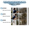 Window Washing Kit with Extension Pole(19–94.5"), Window Squeegee with Extension