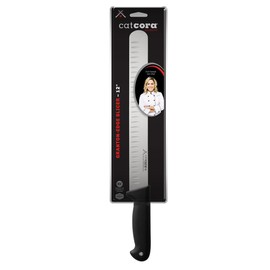 CAT CORA Granton Slicer Knife, Professional 12-Inch German Steel Blade For Slicing Meat and Poultry, and Cutting Produce, Ergonomic Soft-Grip Handle, NSF-Certified Kitchen Knife