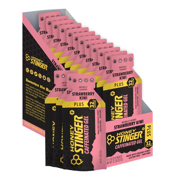 Honey Stinger Organic Strawberry Kiwi Energy Gel | Caffeinated &