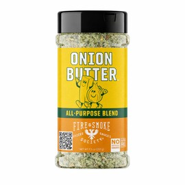 Fire & Smoke Society Onion Butter All Purpose Seasoning | BBQ Rubs for Smoking and Grilling | Steak, Grilled Chicken, Pork, Burgers | Onions, Green Herbs, White Pepper | XL 12.6 oz