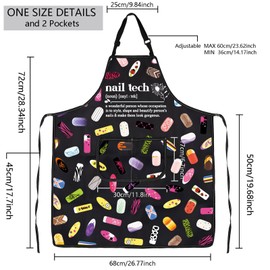 MBMSO Funny Nail Tech Apron Nail Polish Gift for Nail Technician Apron Nail Tech Inspired Gift Nail Salon Apron with Pockets (Nail Tech Apron-b)