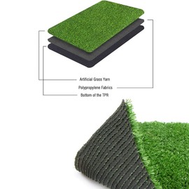 Homietina Synthetic Artificial Grass Turf 4FTX24FT, Indoor Outdoor Dog Balcony Garden Pet Landscape Fake Grass Rug Turf Mat Home Decor, Faux Grass Rug Carpet with Drainage Holes, Customized Available