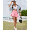 AegisChic Pink Pleated Tennis Skirt with Shorts Underneath for Women