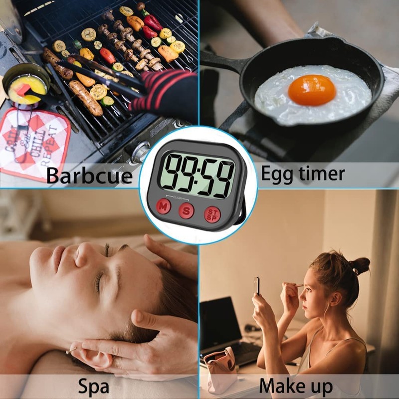 Kitchen Timer, Digital Visual Timer Magnetic Clock Stopwatch Countdown Timer,
