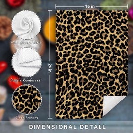 BUJSP Maximalist Trendy Cheetah Leopard Print Decor Hand Kitchen Towels for Kitchen Bathroom Set of 2, Cheetah Print Gifts for Women Dish Tea Towels, 16x24 Inch