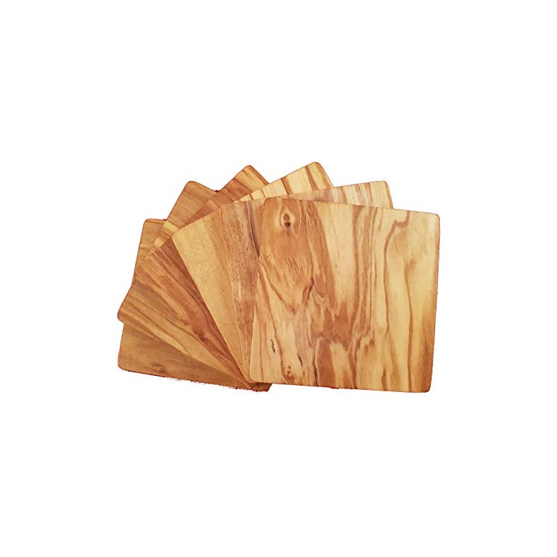 Set of 6 Coasters Made of Olive Wood